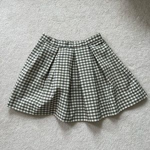 Plaid homemade self-sewed midi/mini skirt